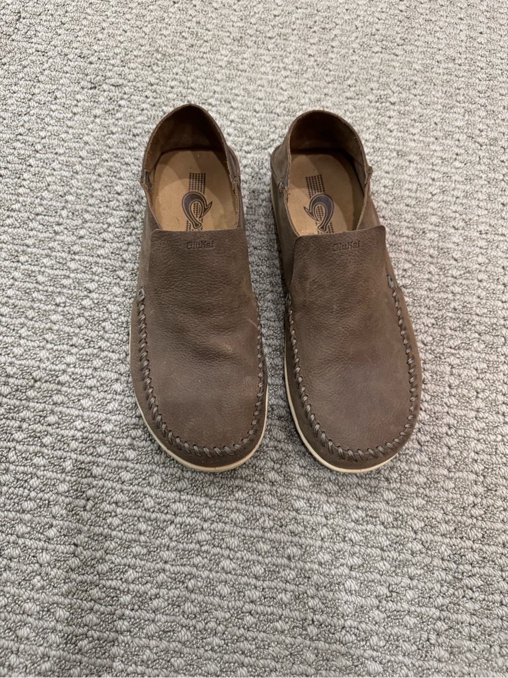 OluKai Akahai Slip-On Shoes in Clay Brown